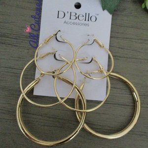 🎀 Gold Hoop Earrings Set